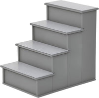 PawHut Pet Stairs, Small Pet Steps with Cushioned Removable Covering for Dogs and Cats Up to 22 Lbs., Grey