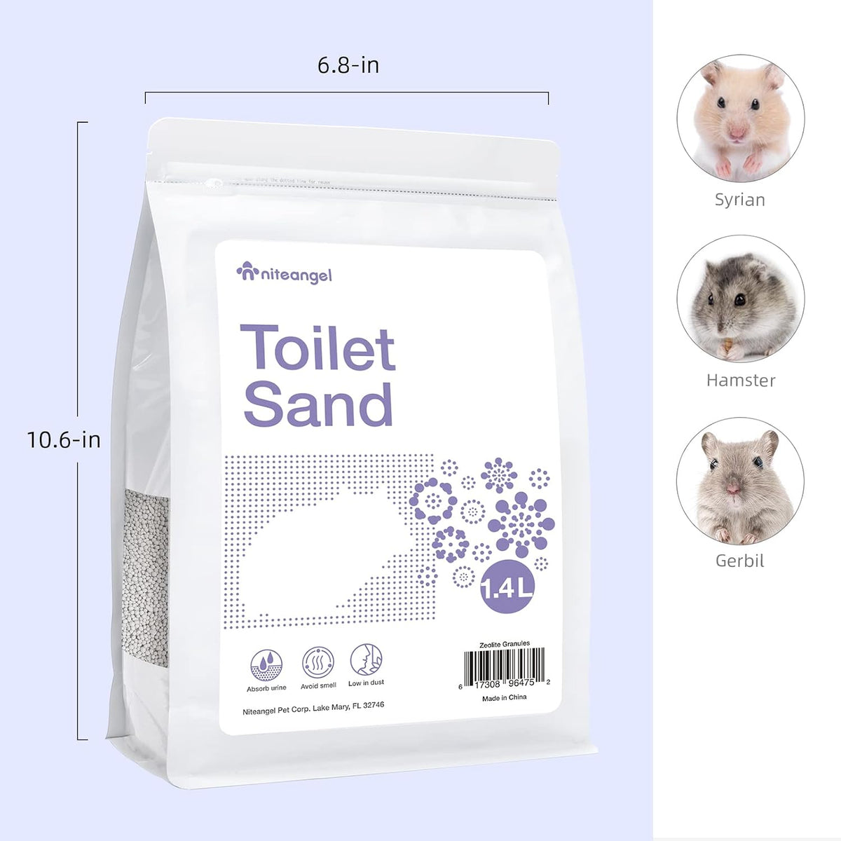 Niteangel Training Litter Potty Sand: 1.4 L x 2 Absorb Odor & No Dust – Essentials for Small Pets - 1.4 L x 2 - Purple Label - image 2