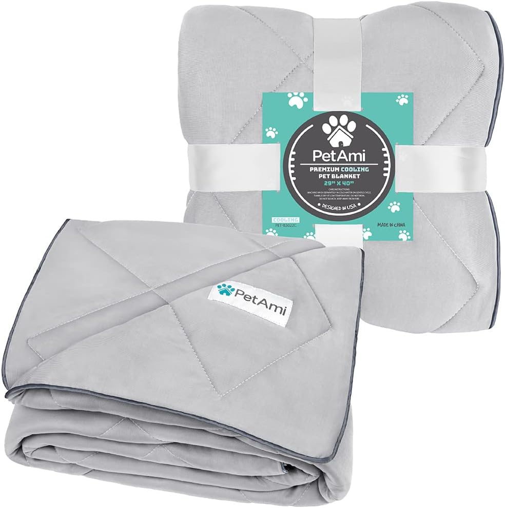 PetAmi Cooling Dog Blanket Lightweight for Small Pet Cat, 24x32 - Light Grey / Medium (29x40) - image 3