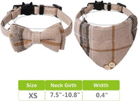 Faleela Breakaway Cat Collar with Bells - Brown bow+bandana - image 4