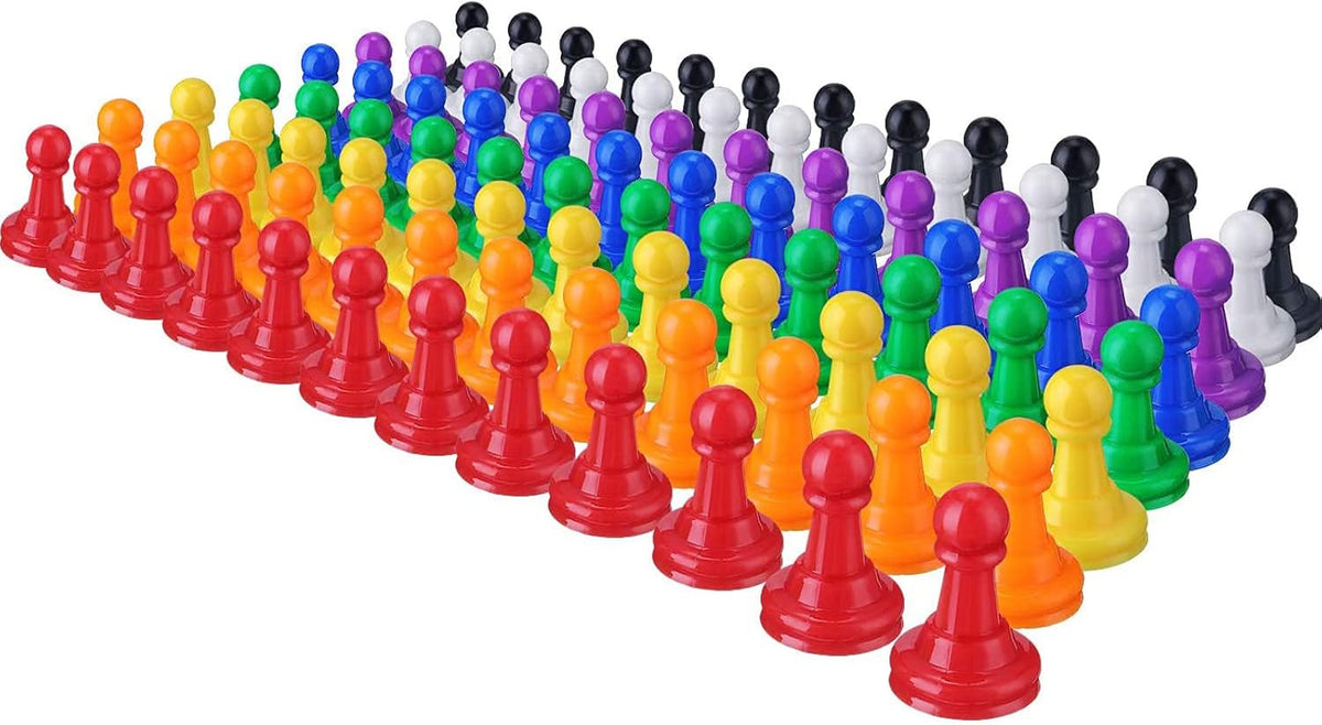 Hestya 96 Pcs Board Game Pawns 8 Colors Plastic 1 Inch Token Markers – Fun for Kids & Family