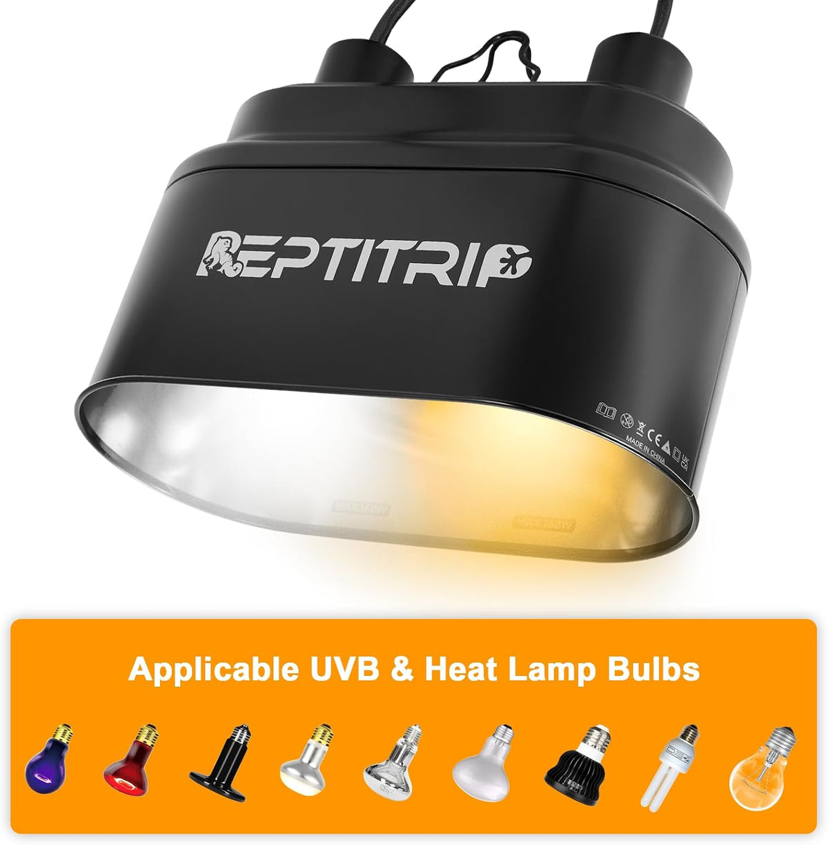 Reptile Heat Lamp Fixture, Dual Light Fixture with Two Switches – Essentials for Reptiles And Amphibians - Heat Lamp+switches - image 3