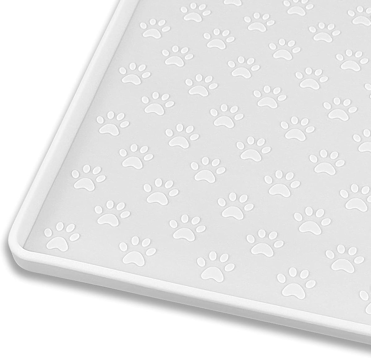Pet Placemat for Dog and Cat - 18"L x 12"W / White