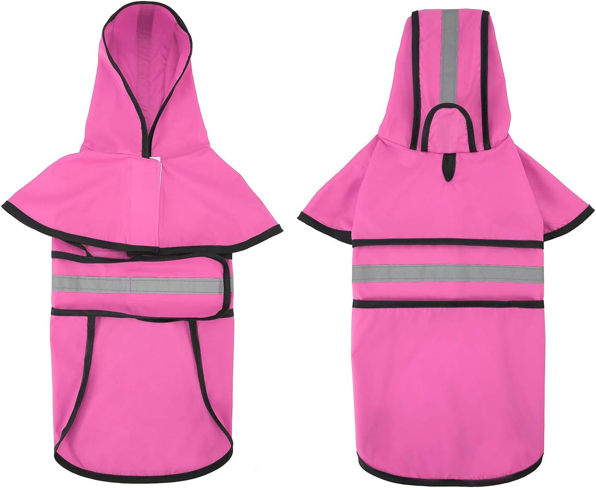 HDE Dog Raincoat with Hood & Leash Hole S-XL Dog Rain Jacket Ducks L – Essentials for Dogs - Medium / Pink - image 3