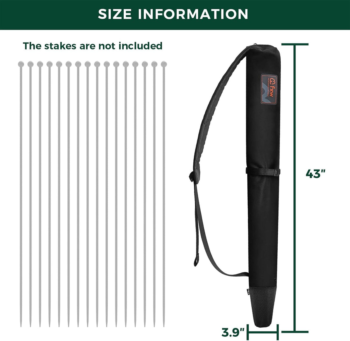 FXW Stake Bag Designed for Storing and Carrying While Camping – Essentials for Dogs - 40inch - image 2