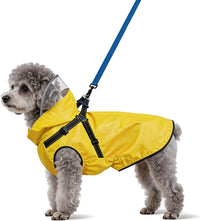Dog Raincoat: Dog Rain Jacket with Reflective Harness & Removable Hood - Small