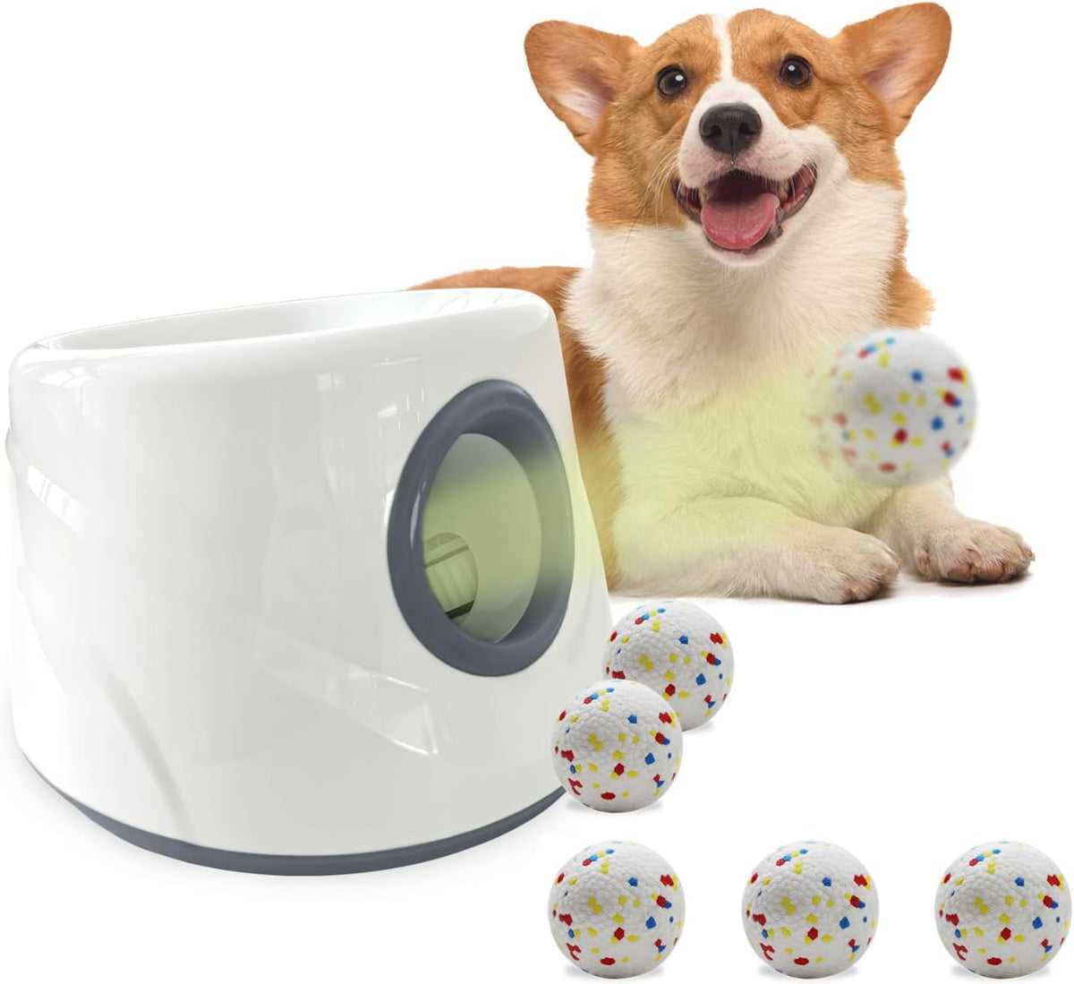 Automatic Ball Launcher for Dogs ，The Upgraded Premium Ball Thrower - Gray