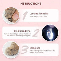 LED Pet Nail Clippers,Upgrade Cat Nail Clipper with Light,Cat Claw Trimmer Nail Clippers for Dogs,Trim Your Pets Nails Easy and Pain-Free Grooming Tool for Small Animals (Pink 1PCS)