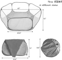Small Animals Playpen, Portable Pop-up Open Interactive Pet Tent - Grey - image 4