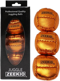 Zeekio Galaxy 12 panel leather juggling balls, pack of 3 in dark blue - view 8