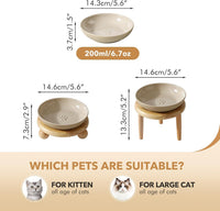 Elevated Cat Bowls, Cat Food and Water Bowl Set - Vintage Latte / 1 Bowl - image 2