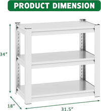 Metal Aquarium Stand with a Adjustable 3-Tier Fish Tank Rack,Tank Not Included,for Home Office(31.5" L x 18" W x 34" H). (White)