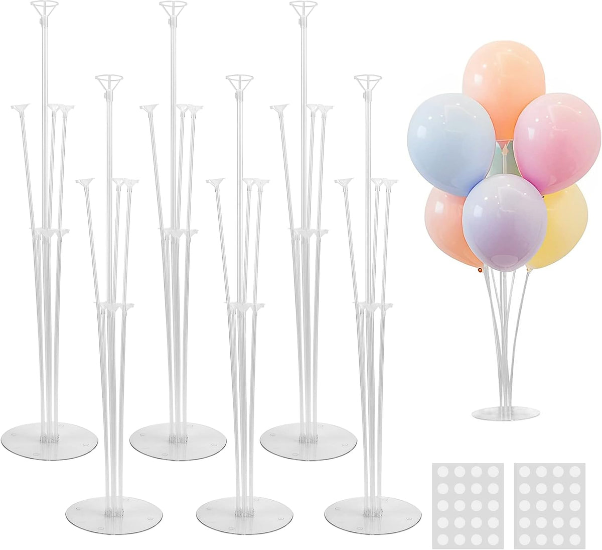 JOYYPOP 4 Sets Balloon Stand Kit For Table - 6 Pack Clear