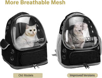 Cat Backpack Carrier, Breathable Cat Carrier Large Space Bubble Pet Backpack for Kitty Small Dog up - Black - image 3
