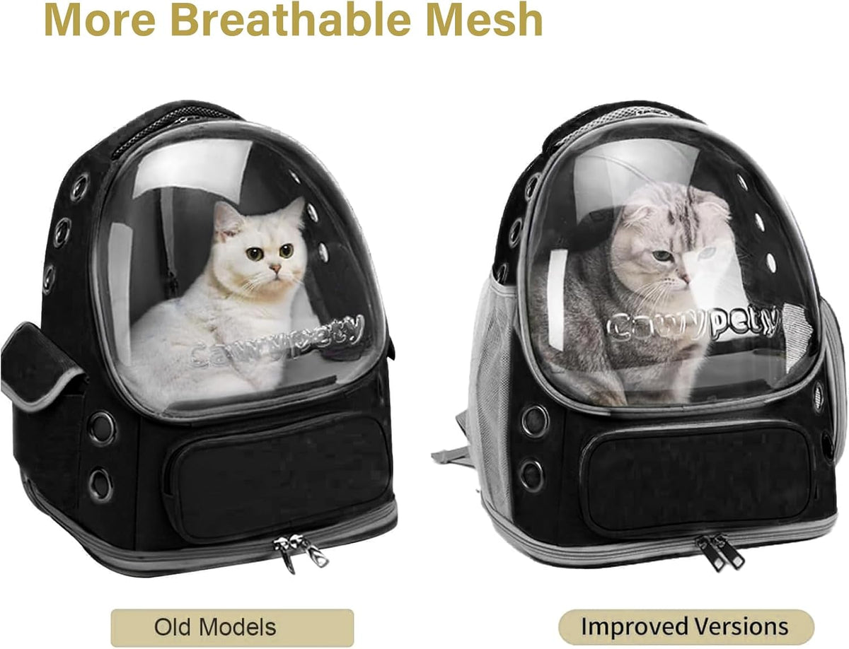 Cat Backpack Carrier, Breathable Cat Carrier Large Space Bubble Pet Backpack for Kitty Small Dog up - Black - image 3