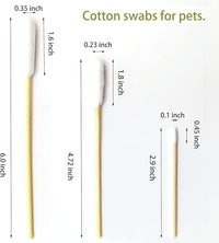 Long Cotton Swabs for Dog Ear Cleaning, 200pcs, 4.7 Inch Biodegradable Cotton Tips, Ideal for Ear Care & Wound Treatment, Portable Size, Eco-Friendly