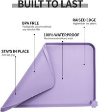 Reopet Silicone Pet Feeding Mat - Lilac Purple / 24" x 16" - image 3