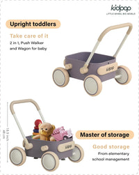 PULA Baby Push Walker with Wheels Toddler Wagon for First Learner - Purple - image 3