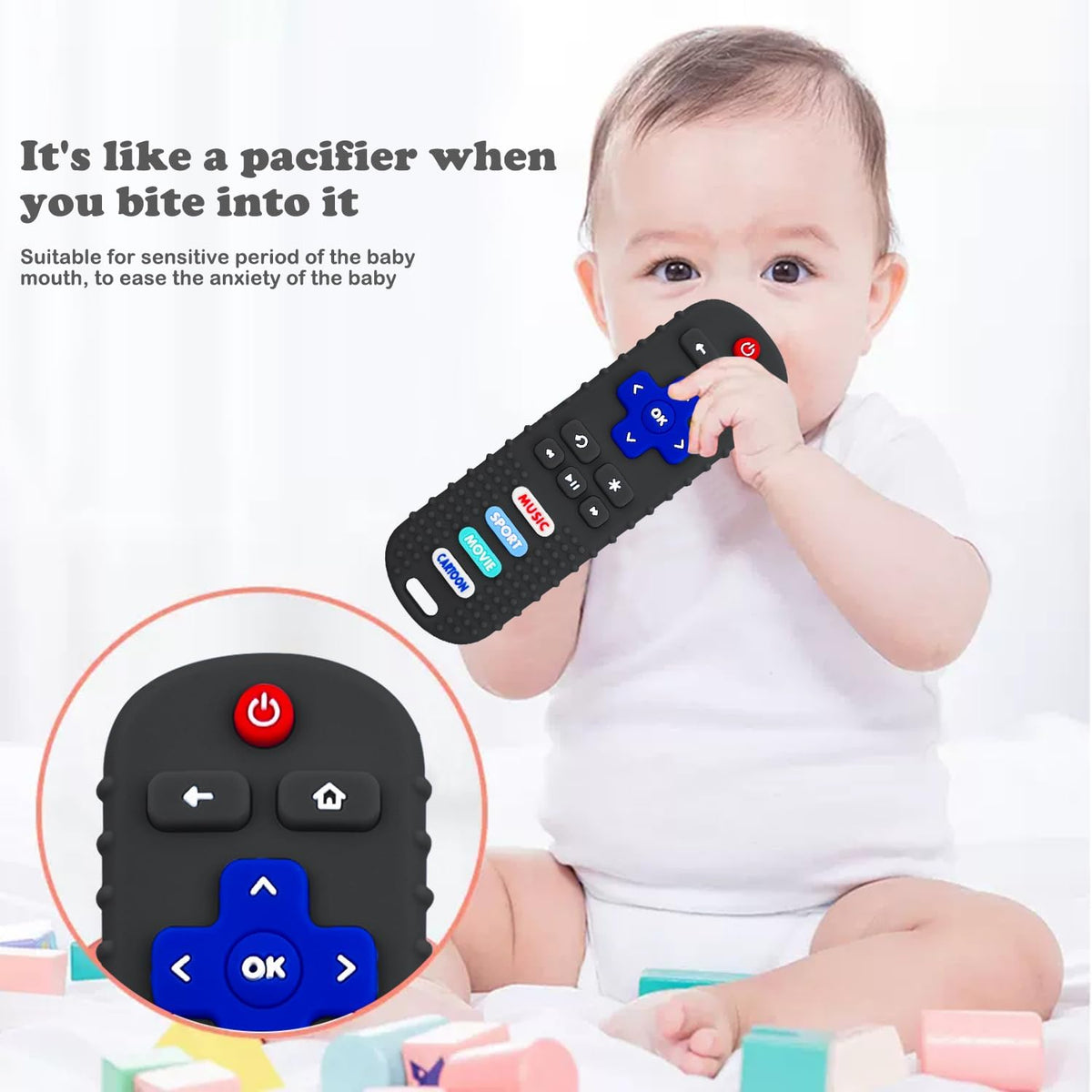 SOLIFEGOBLE 2 Pack Baby Teether Toys - Black + Black - image 4