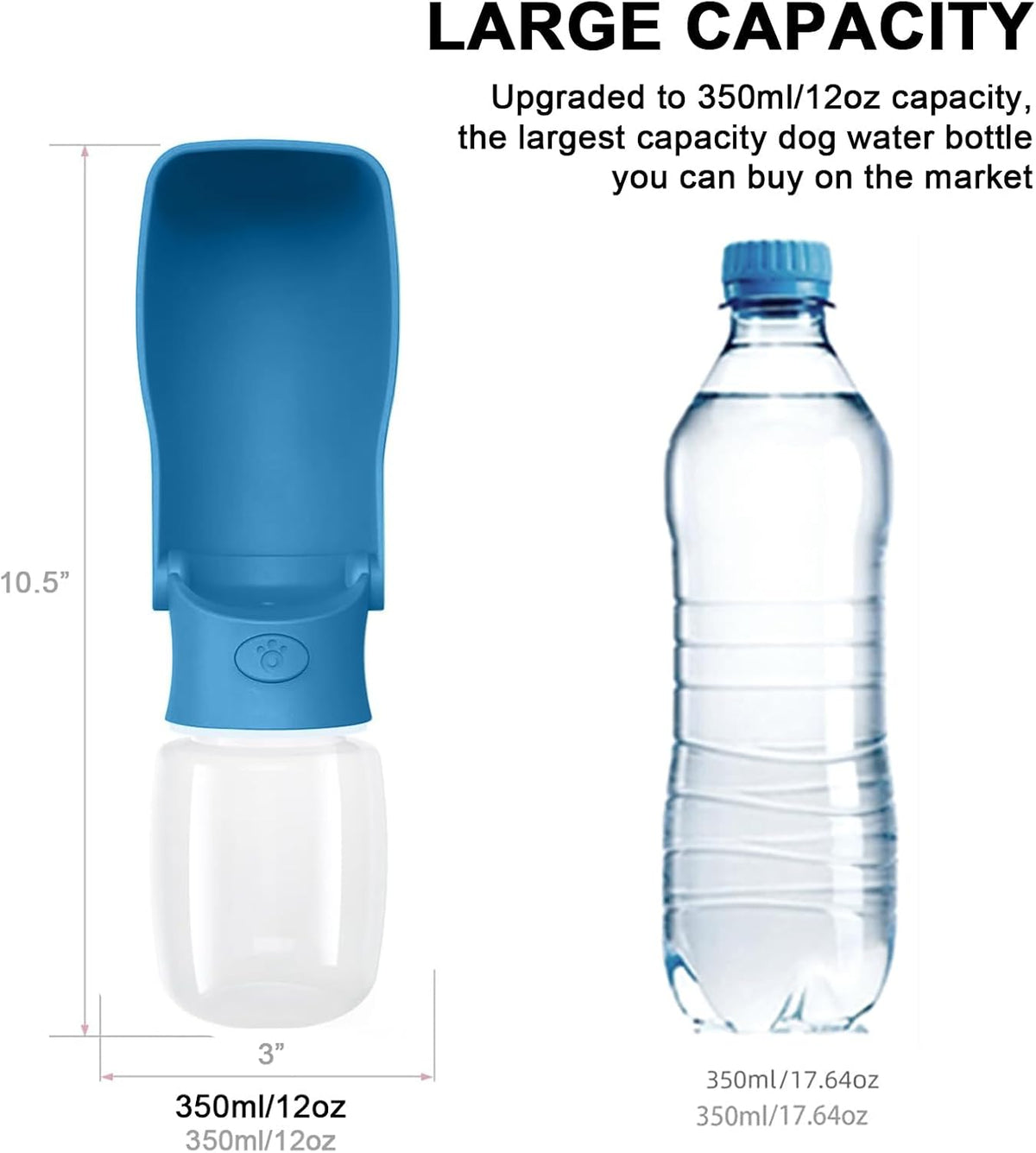 Portable Dog Water Bottle Dispenser [Leak Proof & Foldable] Dog - Dark Blue / 12OZ - image 4