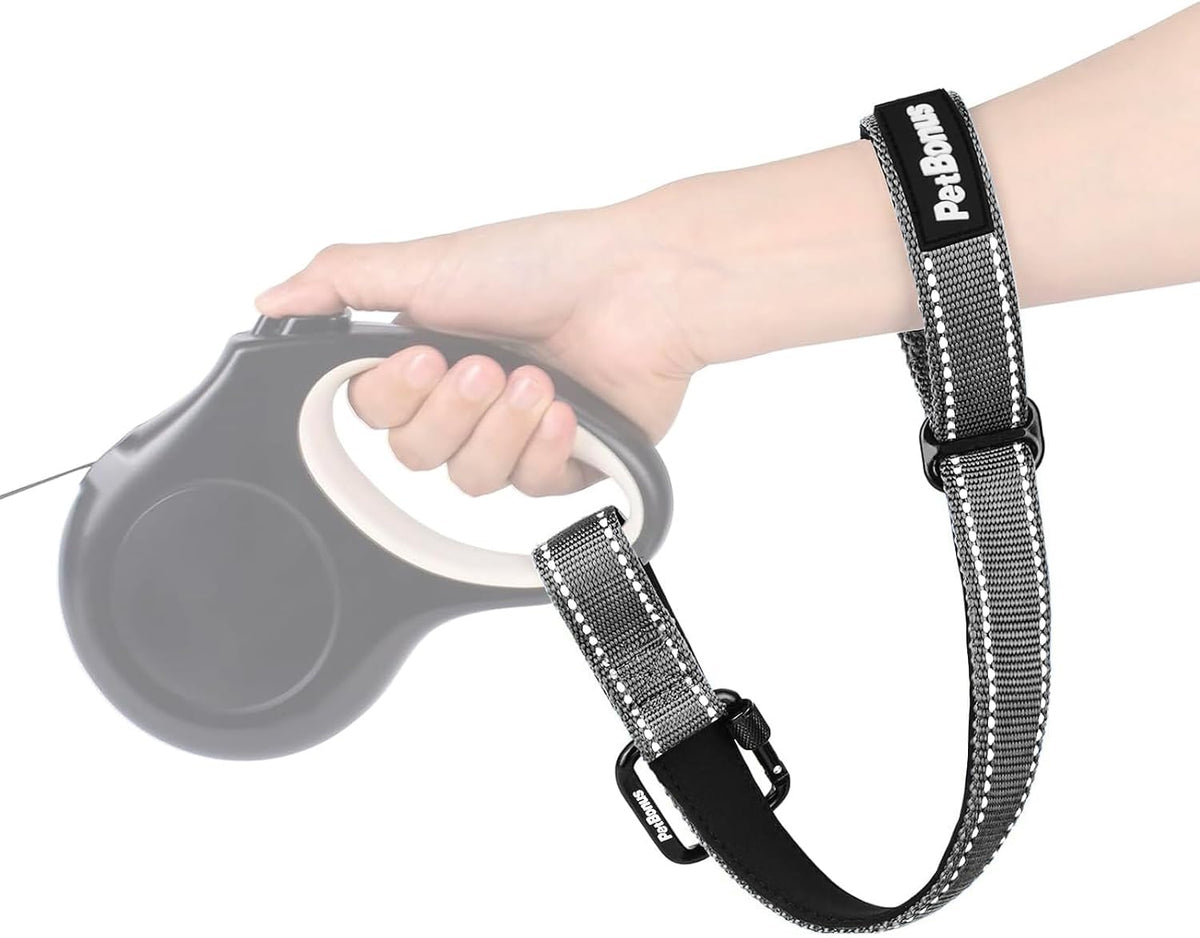 PetBonus Dog Leash Wrist Strap with Lockable Clip for Dog Retractable - Grey / 1 Pack
