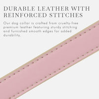Cupertino Dog Collars, Harnesses & Leashes Made from Vegan Leather with Dog Tracker Device Holder Adjustable Dog Collar (Extra Small (Neck: 9x12), Pink)
