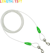 30ft Reflective Tie-Out Cable for Heavy Dogs Up to – Essentials for Dogs - 35lbs15ft / Green & Silver - image 2