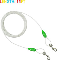 Petest 15ft Reflective Tie-Out Cable for Small Dogs Up to 35 Pounds