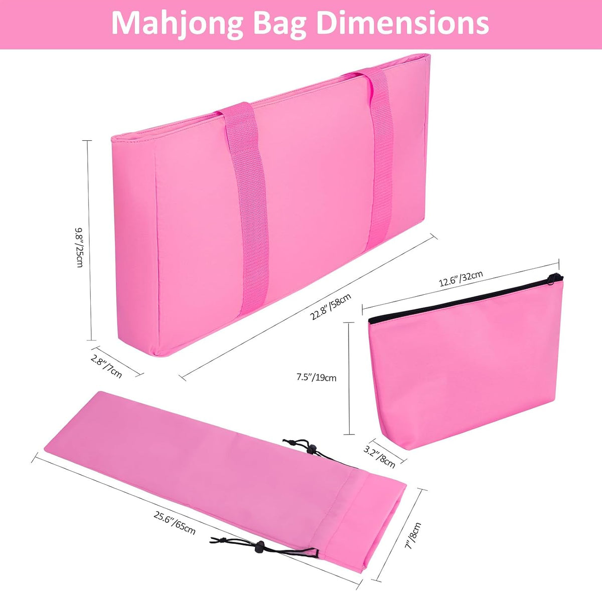 American Mahjong Game Set, 166 Green Tiles - Pink - image 3