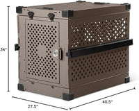 Impact Collapsible Dog Crate - Foldable Hard Crate for Extra Large Dogs - Heavy Duty Travel Kennel with Powder-Coated Aluminum - Quick Setup for Indoor & Outdoor (Gray, 40"+ (40.5" L x 27.5”W x 34" H)