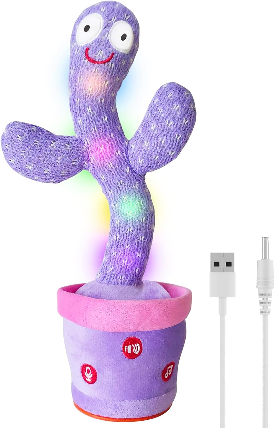 Rechargeable Dancing Talking Cactus Toy - Purple