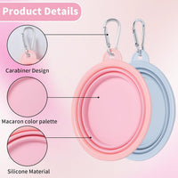 SLSON Collapsible Dog Bowl Silicone - Macaron Coral and Light Grey / Large - image 3