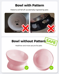 Elevated Cat Food Bowl, 5 Oz Ceramic Raised and Tilted Water Bowl, Anti Vomiting and Protect Pets' - Pink / 5 OZ - 2 Pack - image 3