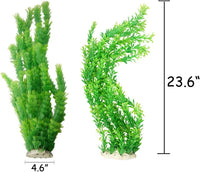 23" Tall Aquarium Plastic Plants - Green（style A） - image 3