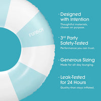 FUNBOY Giant 46" Vintage Pink Stripe Pool Tube Float with Cup Holder – Fun for Kids & Family - Baby Blue - image 4