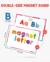 VoSinrly magnetic letters kit with colorful foam alphabet letters, storage box and double-sided writ - view 3