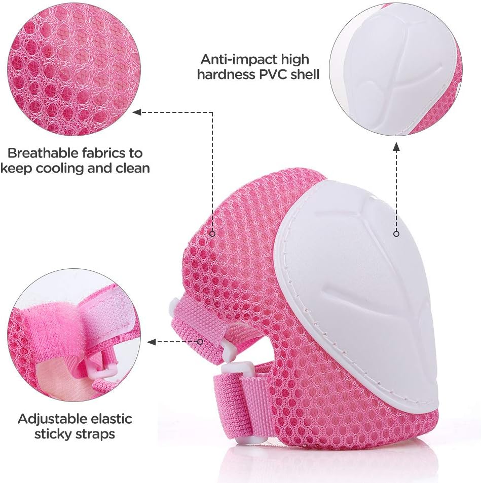 DaCool Kids Bike Helmet Set Skateboard Knee Pads - 1-Pink - image 3