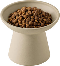Extra Wide Elevated Ceramic 6.2" Shallow Cat Food Bowl – Essentials for Cats - Pottery Clay-Shallow