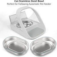 Bowl & Mat Set for Automatic Microchip Cat Pet Feeder - Silver Bowls / 2+1 Pack - image 2