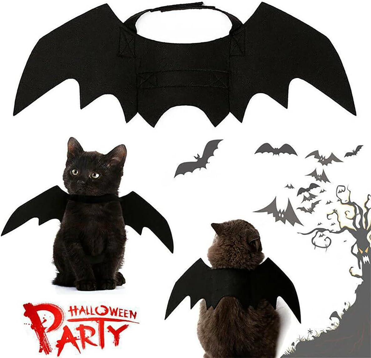 Halloween Pet Bat Wings Cat Dog Bat Costume Cute Black Cat Bat Wings - image 2