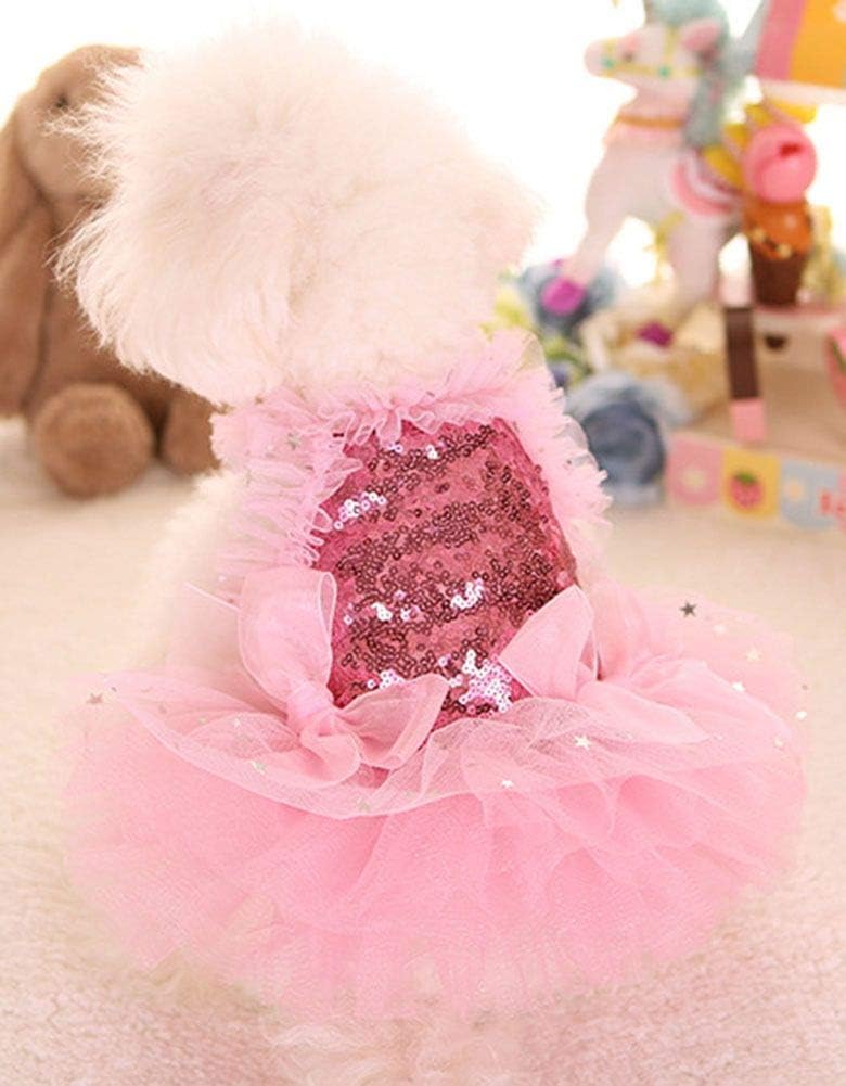 Fashion Sweet Puppy Dog Blingbling Princess Skirt Pet Dog Lace Cake - image 4