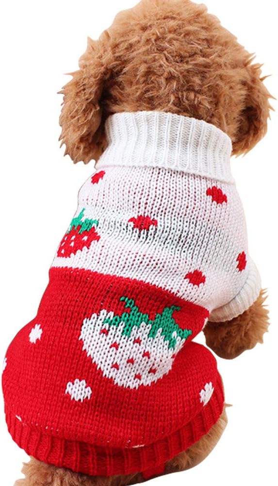 Knitted Small Dog Sweater Dress - Red1 / XX-Small