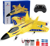 ANTSIR F-22 RC Airplane, 2.4GHz Easy to Fly Foam RC Plane - Yellow F22-2 Batteries Kf