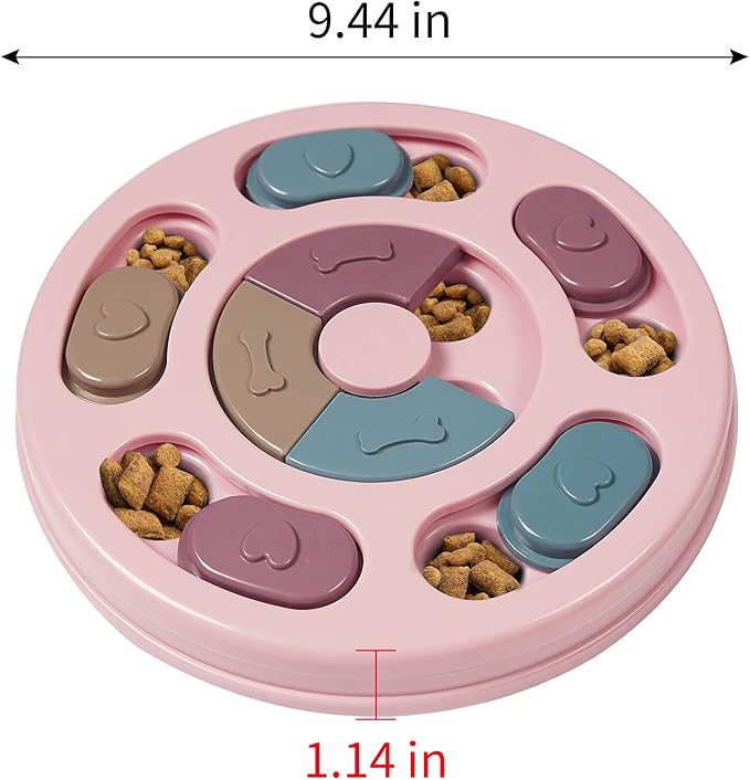 DR CATCH Dog Puzzles,Dogs Food Puzzle Feeder Toys for IQ Training & Mental Enrichment,Dog Treat Puzzle(Pink)