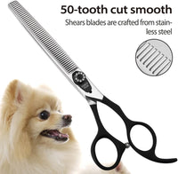 7.0'' Professional Dog Grooming Scissors Set with Black Non-Slip - Thinning Shear / 7.0'' - image 2