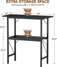5-10 Gallon Fish Tank Stand with Storage Shelves - Black / 30 Gallon-2 Tier - image 2