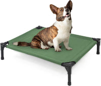 Garnpet Elevated Dog Bed for Large Dogs - Green / Medium