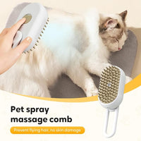 3-In-1 Rechargeable Steamy Cat Brush, Deep Cleaning & Hair Removal System with Rotating Handle, 360° Massage for Cats & Dogs (Mix)