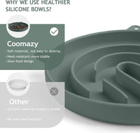 Coomazy Slow Feeder Cat Bowl Silicone Pet Puzzle Feeder for Slow - Green / 1 Cup - image 4