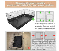 Tresbro Guinea Pig Cage with Waterproof PVC Bottom Liner & One-Hand Release Hook, Triple Fixing C&C Cage for Guinea Pigs, Bunny, Rabbit, Hedgehog, Small Animal Indoor Playpen 48''L x 24''W x 16''H